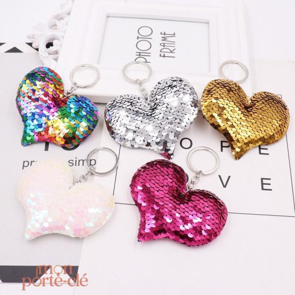 Porte-Clé Cœur avec effet strass