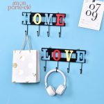 Support mural pour clés, style coloré et moderne