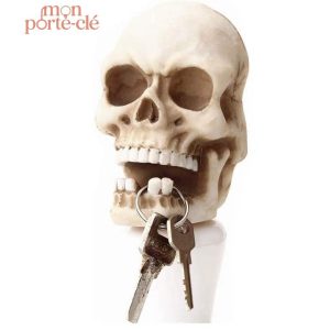 Porte-clé mural tête de mort décoratif