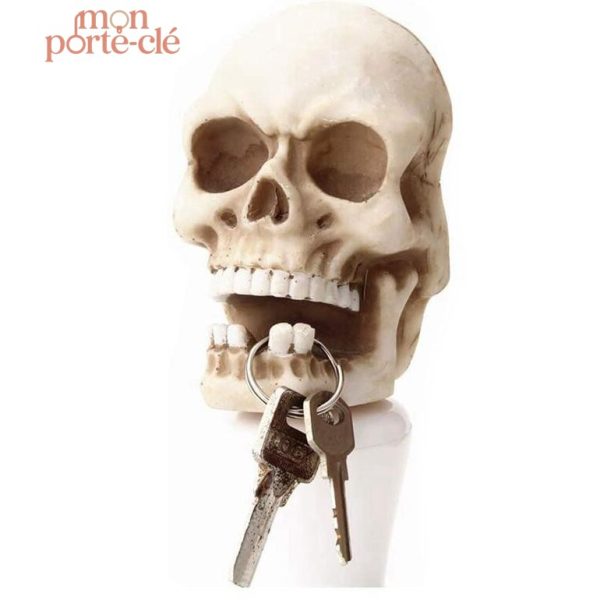 Porte-clé mural tête de mort décoratif