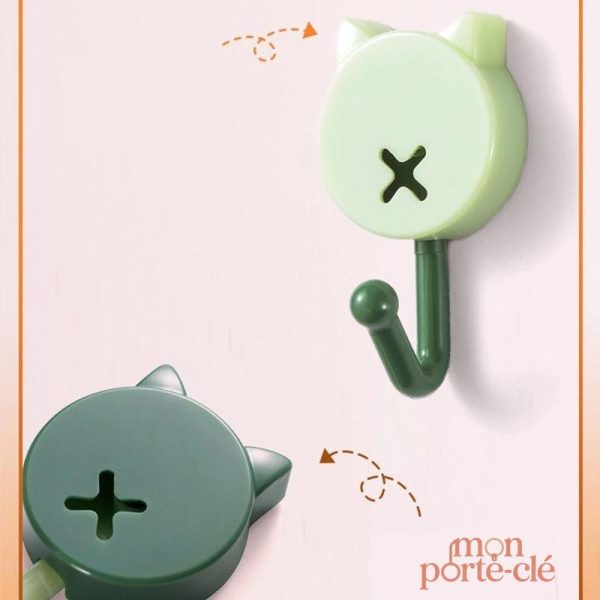 Accroche mural pour clés avec illustration de chat