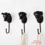 Porte-clé mural Chien Noir élégant et pratique