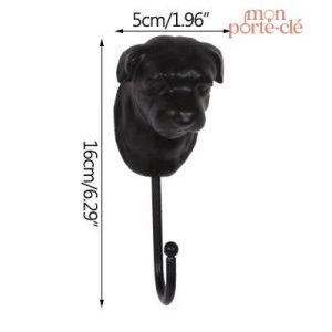 Porte-clé en métal design Chien Noir