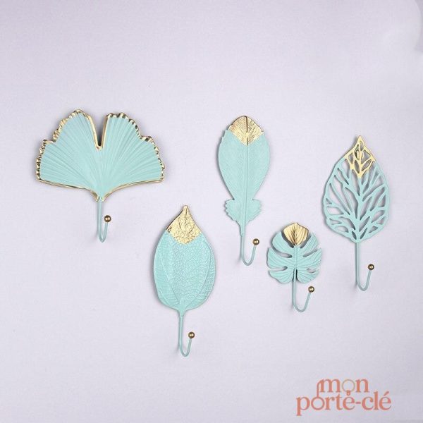 Porte-Clé mural minimaliste avec motif feuille