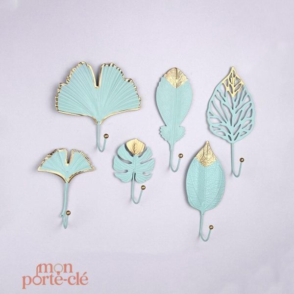 Porte-Clé mural stylé en forme de feuille
