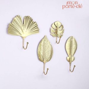 Porte-Clé mural élégant en forme de feuille