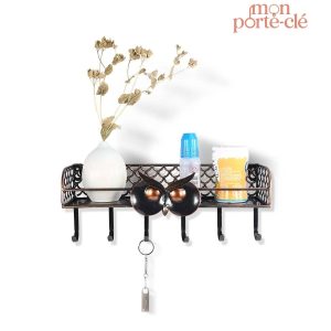 Porte-clé mural Hibou vintage décoratif