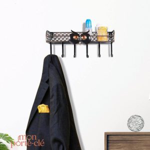 Porte-clés mural hibou au style rétro