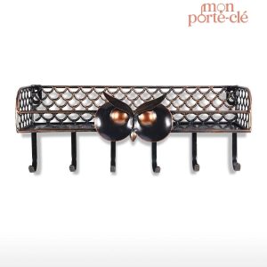 Hibou vintage porte-clé mural pour entrée