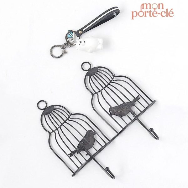 Porte-Clé Mural esthétique avec motif de cage