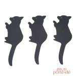 Support mural pour clés, motif félin