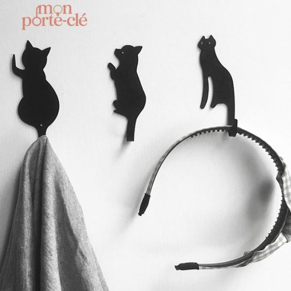 Porte-clé mural élégant avec thème félin