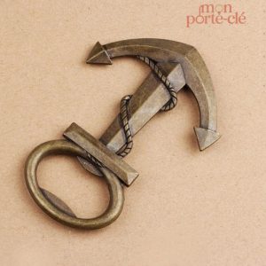 Décapsuleur porte-clé design ancre marine