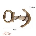 Accessoire en acier : porte-clé décapsuleur ancre