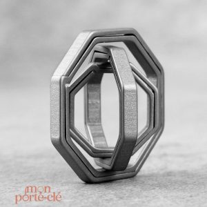 Anneau Porte-Clé Octogone en Titane