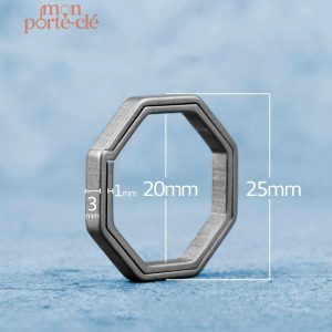 Anneau en Titane forme octogonale pratique