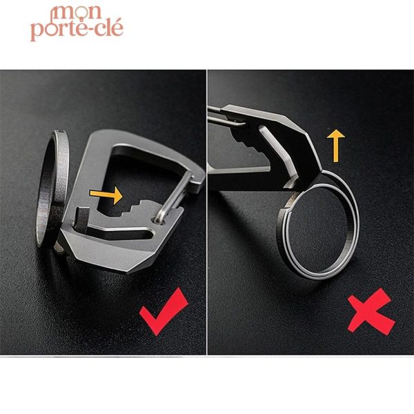 Porte-clé titane, finition lisse