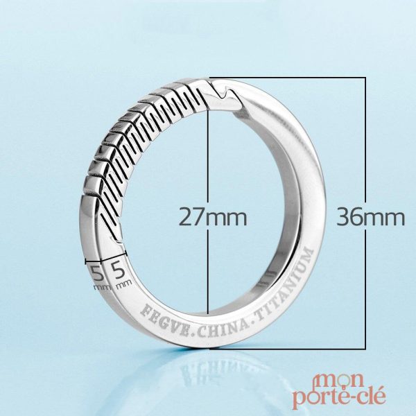 Anneau porte-clé en titane durable