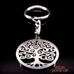 Porte-clé arbre de vie en métal, design élégant et symbolique