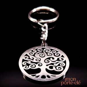 Porte-clé arbre de vie en métal, design élégant et symbolique