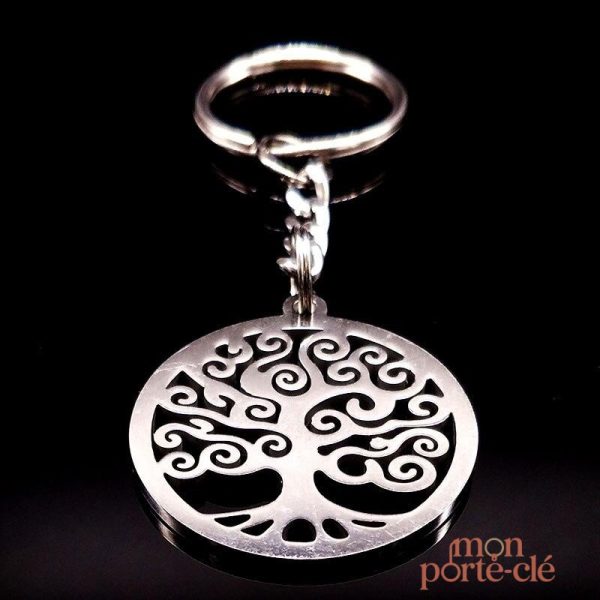 Porte-clé arbre de vie en métal, design élégant et symbolique
