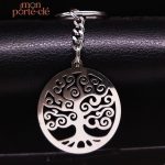 Porte-clé design arbre de vie, accessoire tendance en métal
