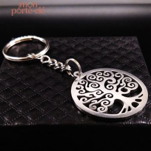 Porte-clé métal arbre de vie, un symbole de connexion et d'harmonie