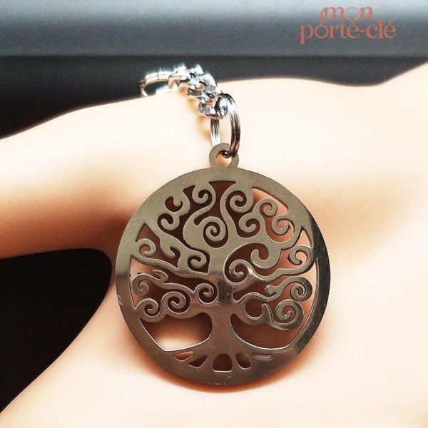 Porte-clé en métal, motif arbre de vie pour une touche personnelle