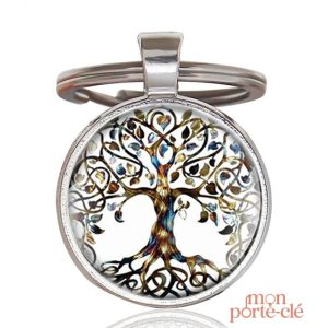 Porte-clé Arbre de Vie en cabochon spirituel