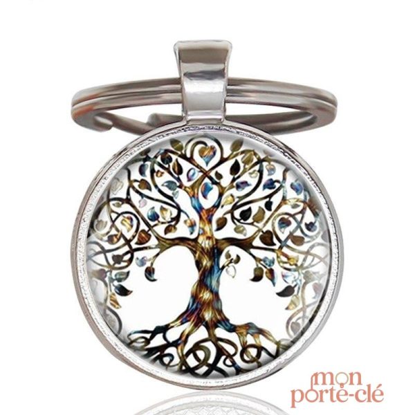 Porte-clé Arbre de Vie en cabochon spirituel