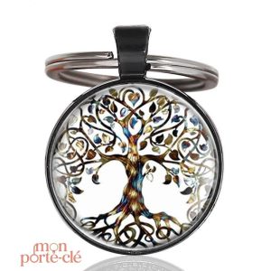 Porte-clé design Arbre de Vie en métal