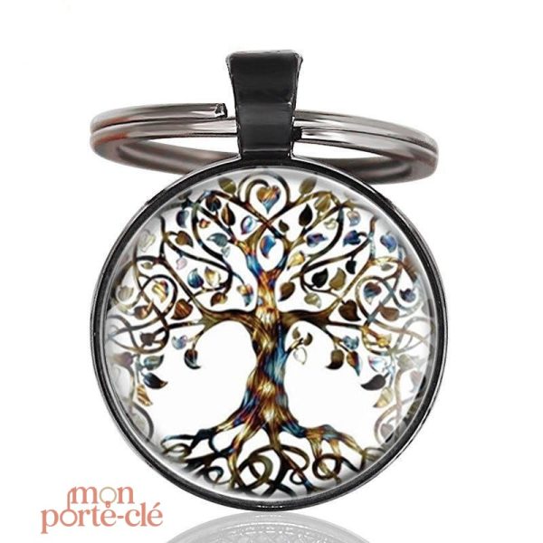 Porte-clé design Arbre de Vie en métal