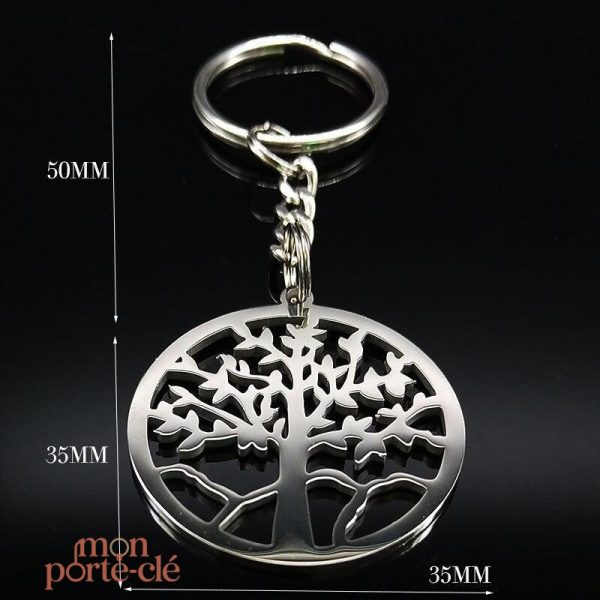 Porte-clé décoratif Arbre de Vie argenté