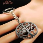 Accessoire porte-clé Arbre de Vie en métal argenté