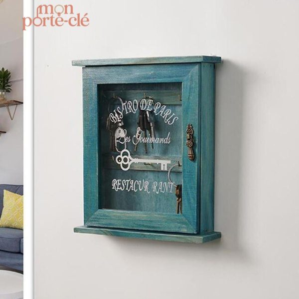 Porte-clé mural design vintage en verre