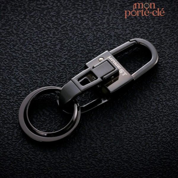 Attache mousqueton pour porte-clé homme en acier