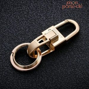 Porte-clé homme design robuste en acier inoxydable