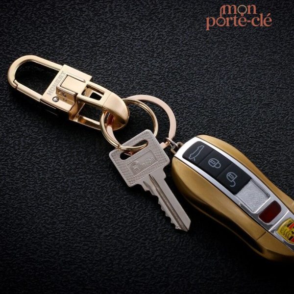 Porte-clé mousqueton en acier pour hommes
