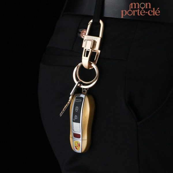 Porte-clé élégant en acier avec attache pratique