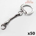 Attache Porte-Clé en Argent, lot de 50 pièces