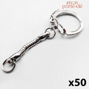 Attache Porte-Clé en Argent, lot de 50 pièces