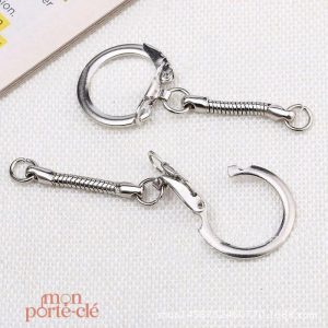 Attaches Porte-Clé Argent, 50 unités incluses