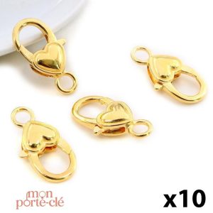 Petit Fermoir Mousqueton en forme de cœur