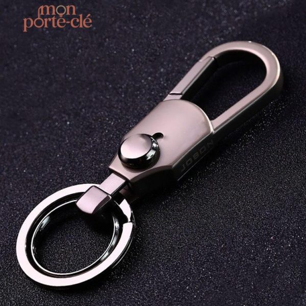 Porte-clé homme luxe en acier inoxydable