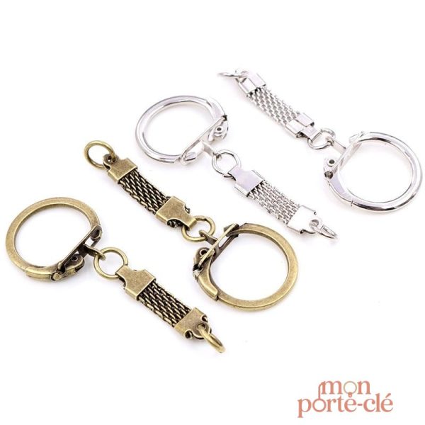 Attache Porte-Clé Argent Bronze 10 Pièces