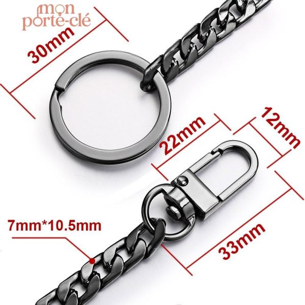 Porte-clé masculin en acier, style moderne