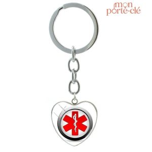Porte-Clé en forme de cœur pour infirmier