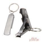 Porte-clé multifonction avec coupe-ongles en acier