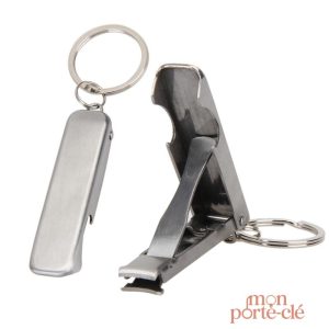 Porte-clé multifonction avec coupe-ongles en acier