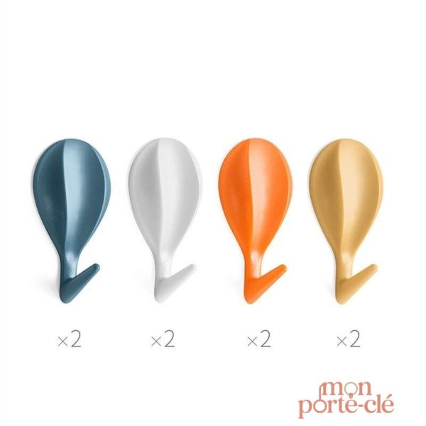 Porte-clé mural design montgolfière adhésive